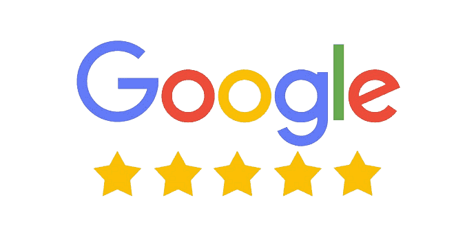 Google Logo with reviews stars below